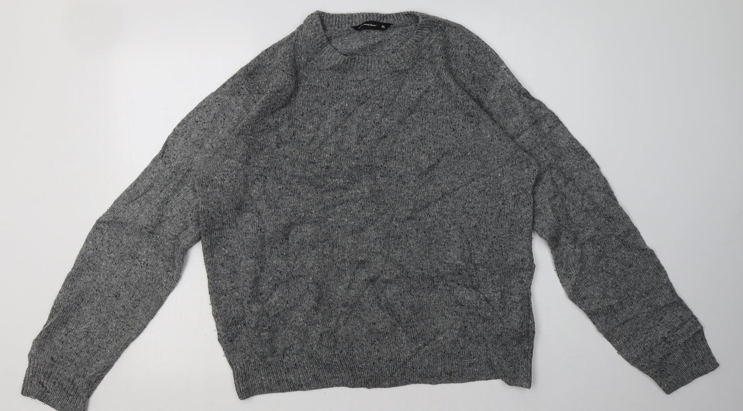 Cedar Wood State Mens Grey  Acrylic Pullover Sweatshirt Size L