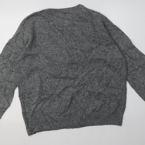 Cedar Wood State Mens Grey  Acrylic Pullover Sweatshirt Size L