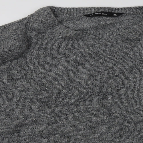 Cedar Wood State Mens Grey  Acrylic Pullover Sweatshirt Size L