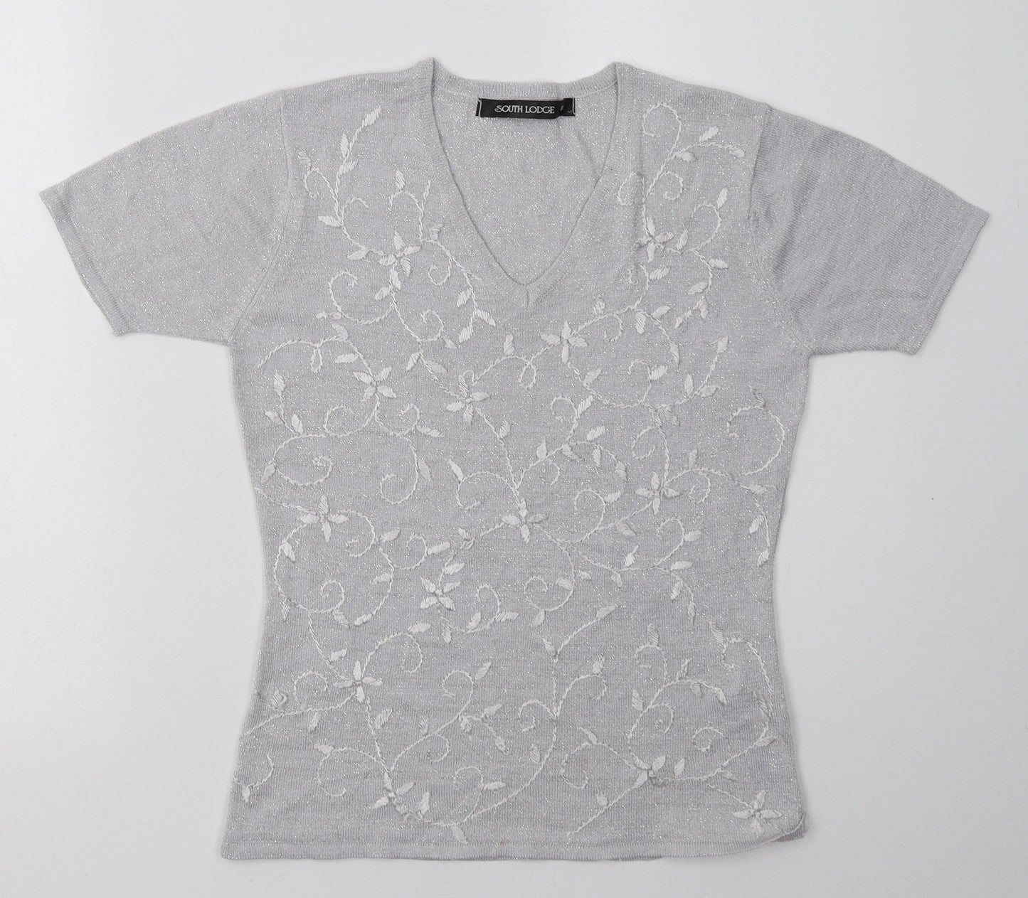 south lodge Womens Grey Floral Viscose Pullover Sweatshirt Size S  Pullover