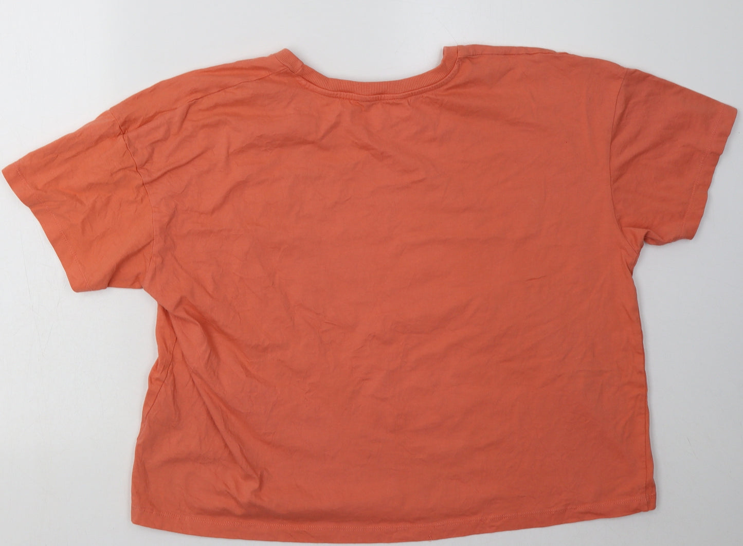 Peacocks Womens Pink  Cotton Cropped T-Shirt Size 18 Crew Neck