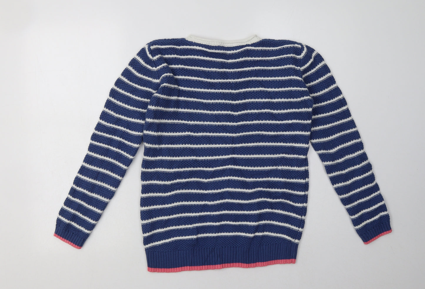 Crew Clothing Girls Blue Striped Cotton Pullover Sweatshirt Size 10-11 Years  Pullover