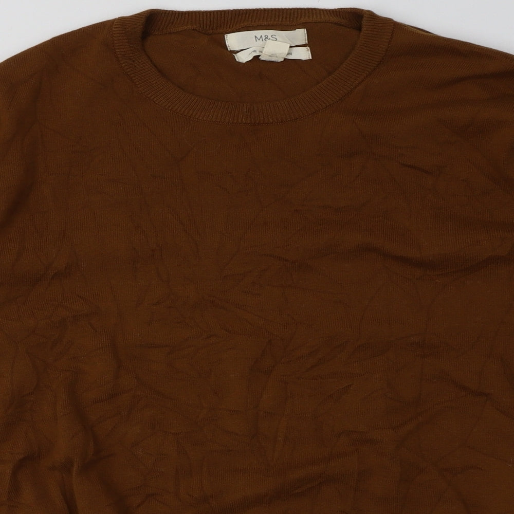 Marks and Spencer Mens Brown  Cotton Pullover Sweatshirt Size XL