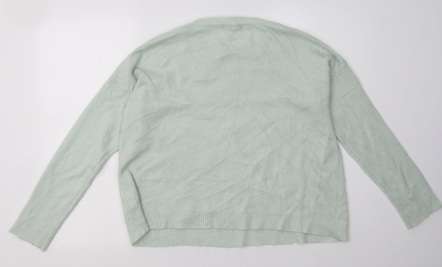 New Look Womens Green Geometric Acrylic Pullover Sweatshirt Size 12  Pullover