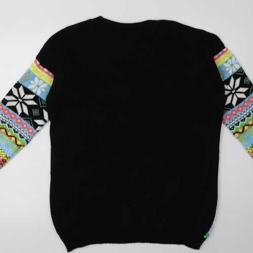Preworn Womens Multicoloured Geometric Acrylic Pullover Sweatshirt Size L  Pullover - Penguin