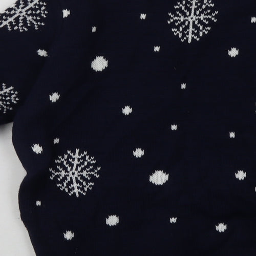 Preworn Boys Blue Geometric Acrylic Pullover Sweatshirt Size 8-9 Years  Pullover - Christmas