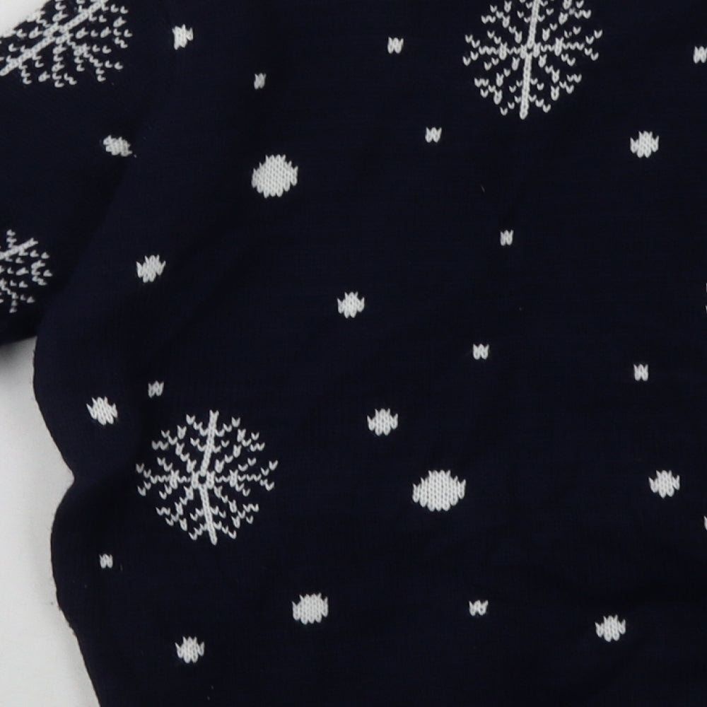 Preworn Boys Blue Geometric Acrylic Pullover Sweatshirt Size 8-9 Years  Pullover - Christmas