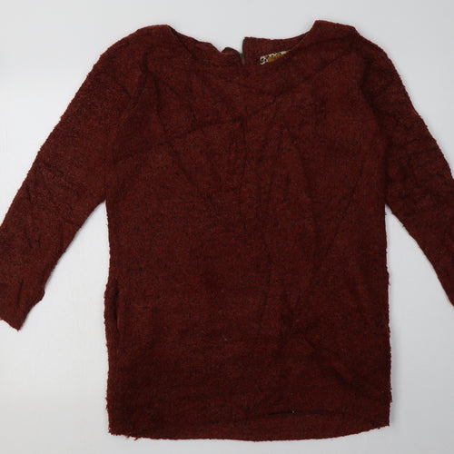 NEXT Womens Orange  Polyester Pullover Sweatshirt Size 12  Zip