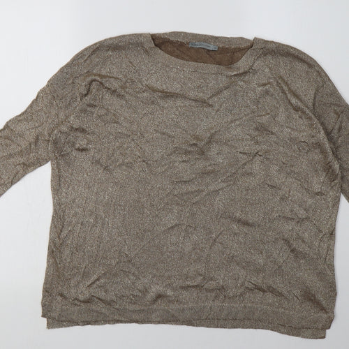 soaked  Womens Gold  Viscose Pullover Sweatshirt Size XS  Pullover