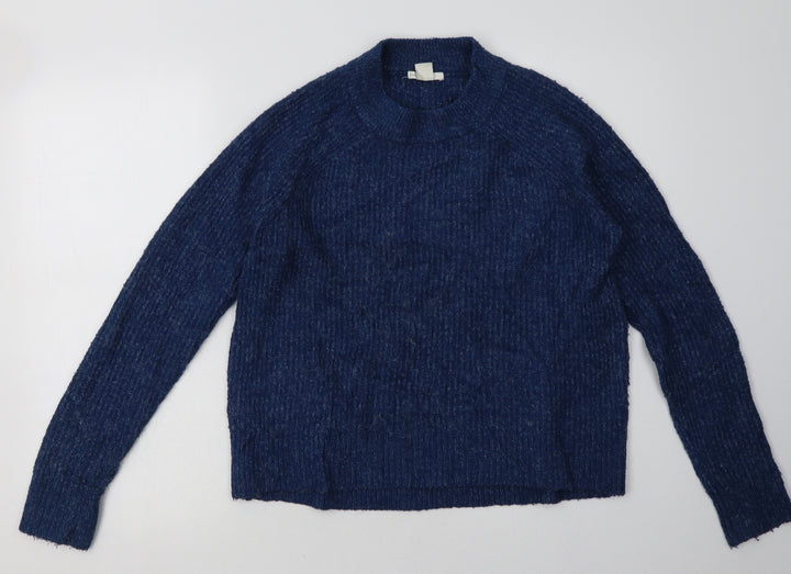 H&M Womens Blue Acrylic Pullover Sweatshirt Size S Pullover