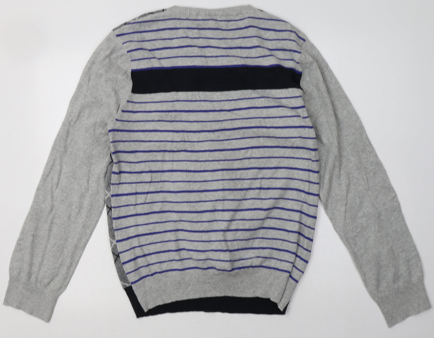 jc rags Mens Grey Check  Pullover Sweatshirt Size L
