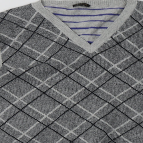 jc rags Mens Grey Check  Pullover Sweatshirt Size L