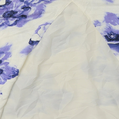 Oasis Womens Purple Floral Cotton Pullover Sweatshirt Size S  Pullover