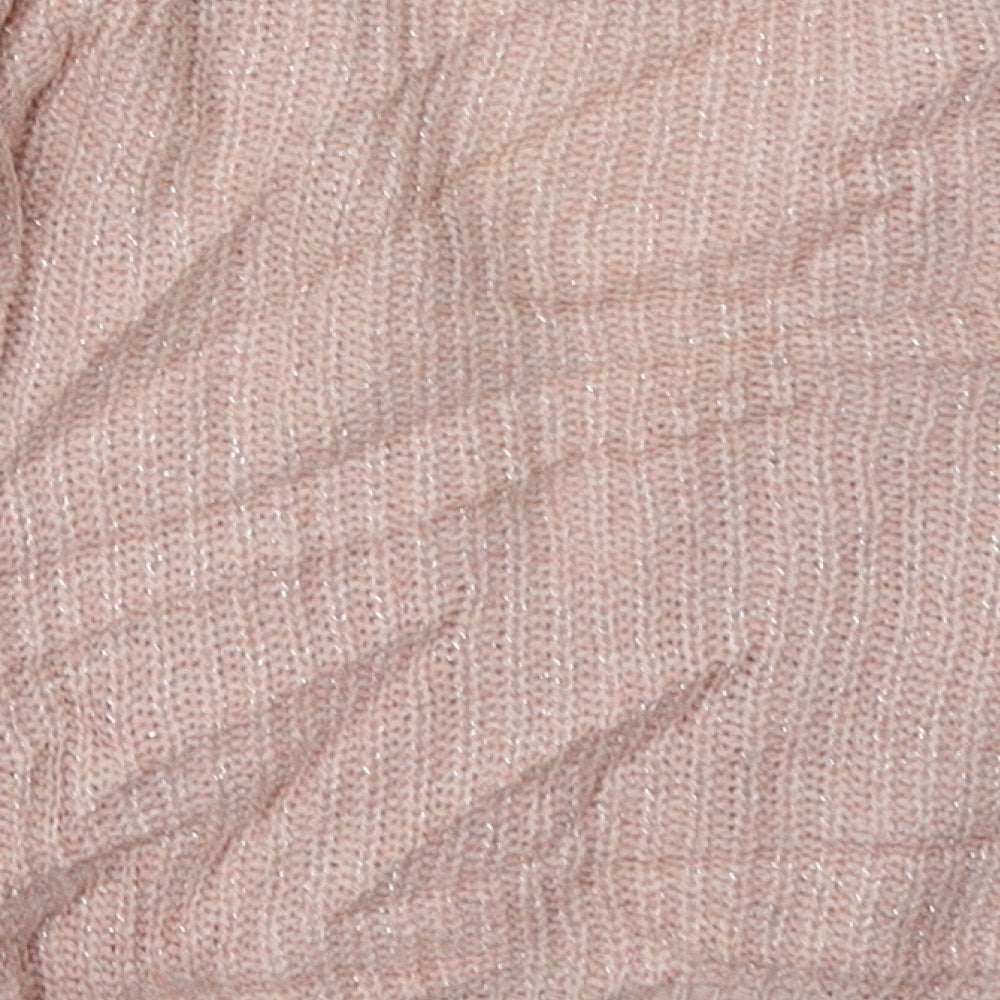 Primark Girls Pink V-Neck  Acrylic Cardigan Jumper Size 5-6 Years