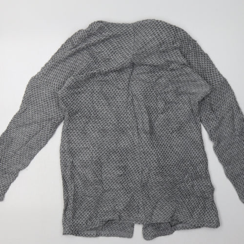 River Island Womens Grey V-Neck  Acrylic Cardigan Jumper Size 10