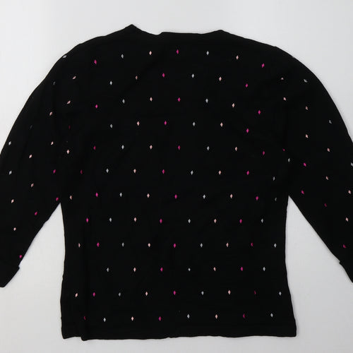 cc Womens Black Geometric Viscose Pullover Sweatshirt Size M  Pullover