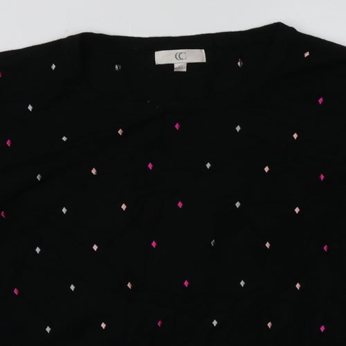 cc Womens Black Geometric Viscose Pullover Sweatshirt Size M  Pullover