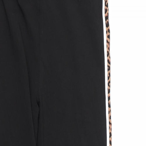 Preworn Womens Black Animal Print Cotton Carrot Leggings Size S L26 in   - Leopard print