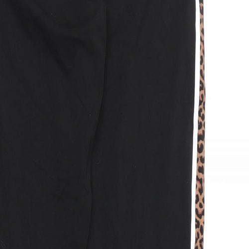 Preworn Womens Black Animal Print Cotton Carrot Leggings Size S L26 in   - Leopard print