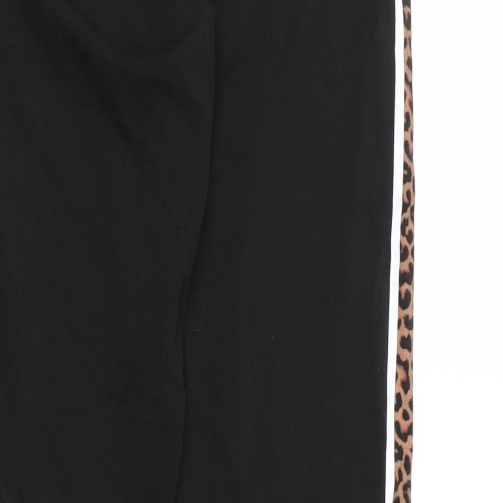 Preworn Womens Black Animal Print Cotton Carrot Leggings Size S L26 in   - Leopard print