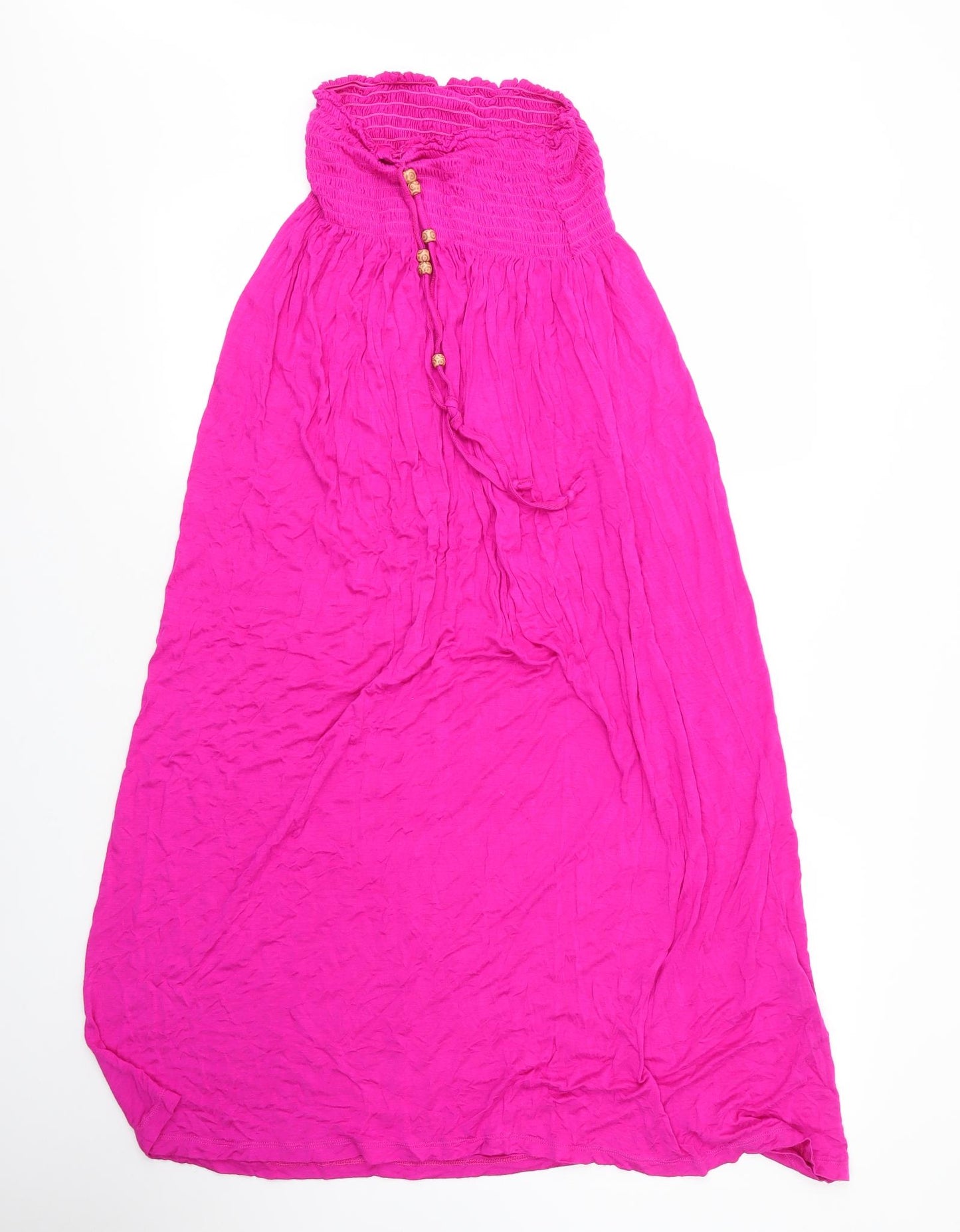 Preworn Womens Pink  Viscose Maxi  Size S  Off the Shoulder