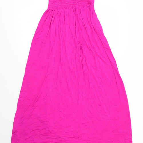 Preworn Womens Pink  Viscose Maxi  Size S  Off the Shoulder