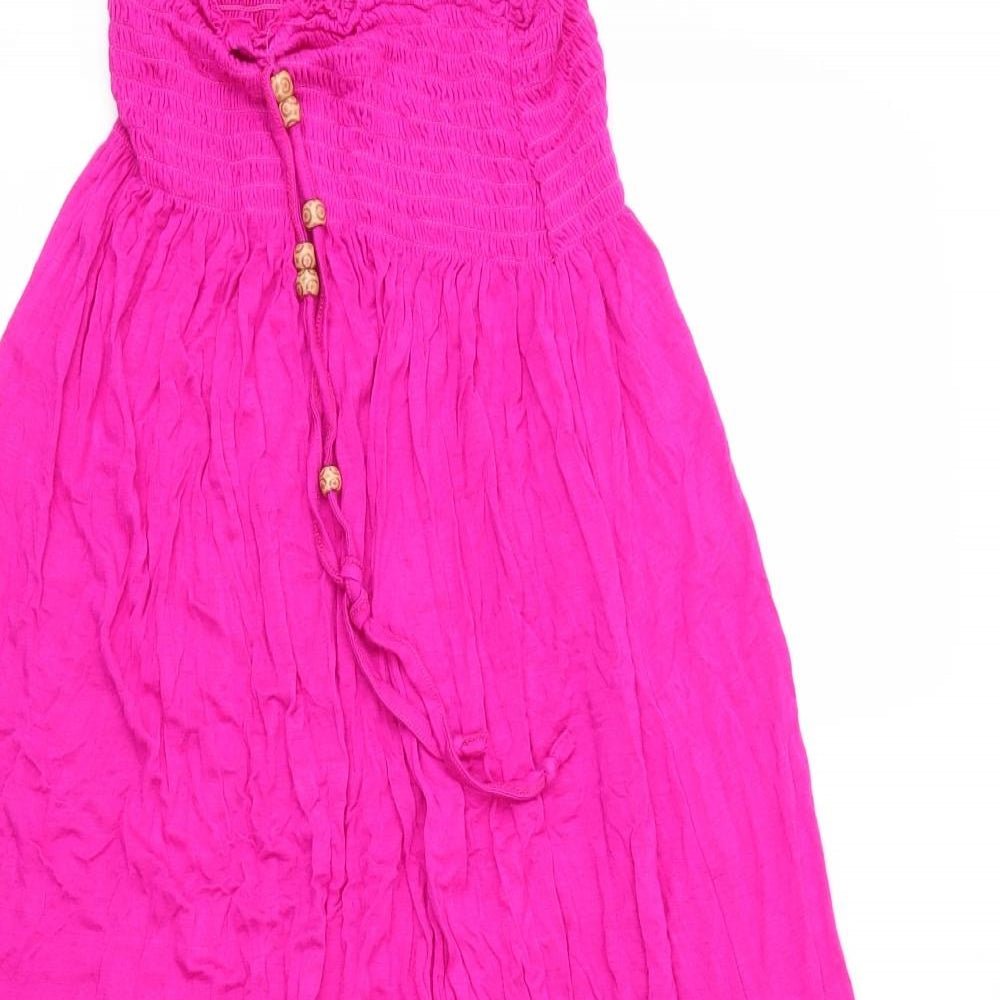 Preworn Womens Pink  Viscose Maxi  Size S  Off the Shoulder