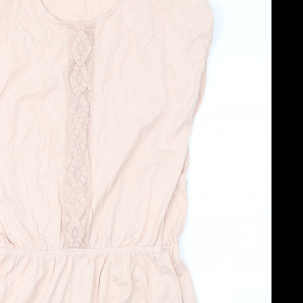Espirit Womens Pink  Cotton A-Line  Size L  Round Neck