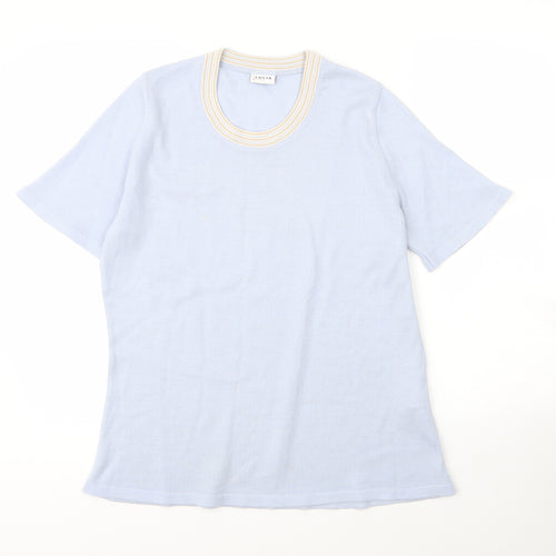 LUCIA Womens Blue  Acrylic Basic Blouse Size 18 Scoop Neck