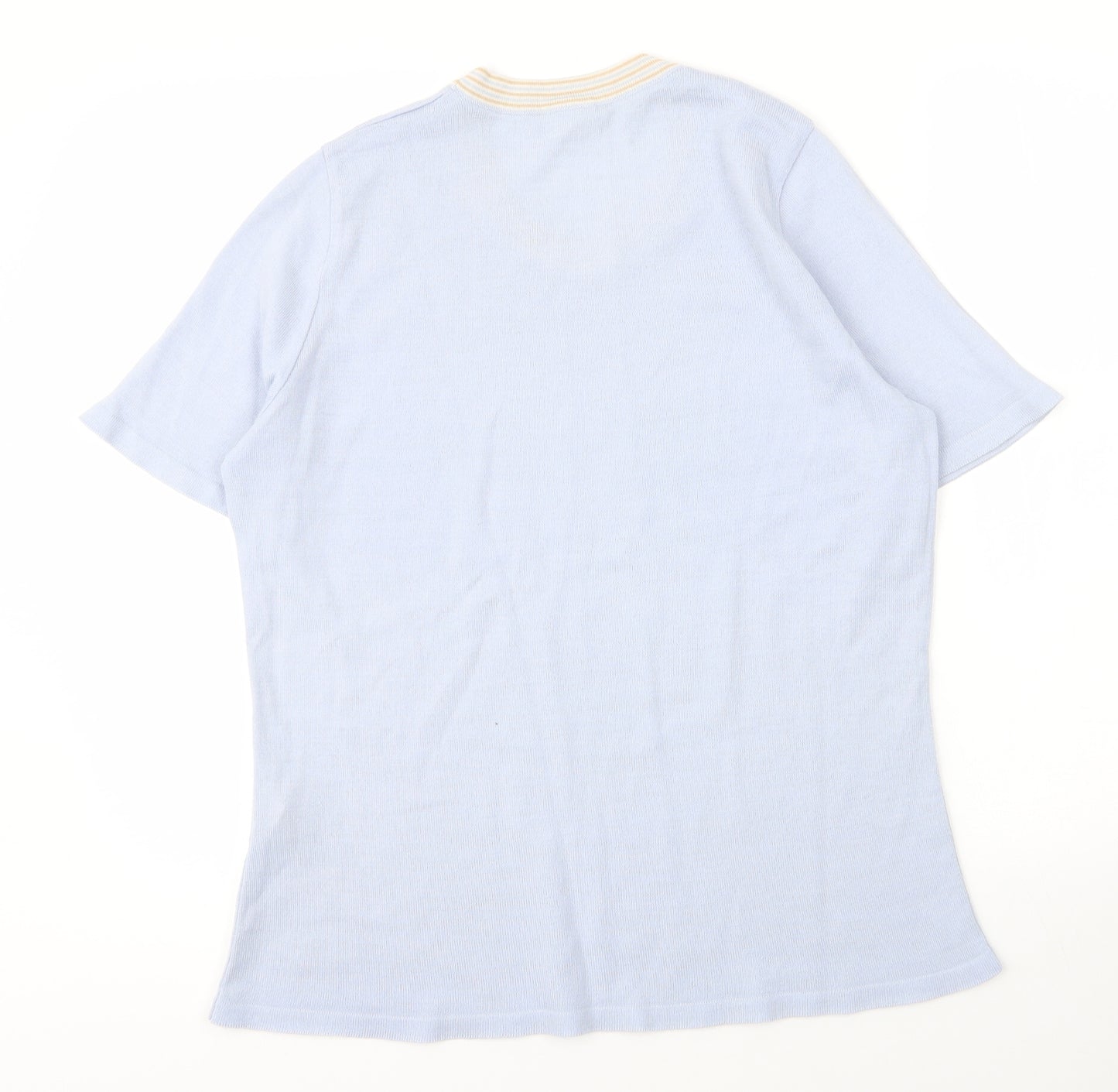 LUCIA Womens Blue  Acrylic Basic Blouse Size 18 Scoop Neck