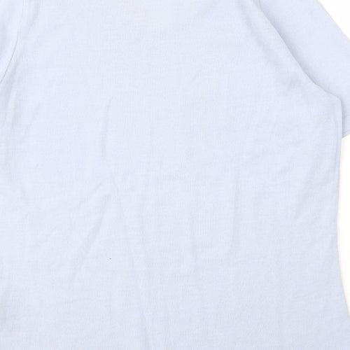 LUCIA Womens Blue  Acrylic Basic Blouse Size 18 Scoop Neck