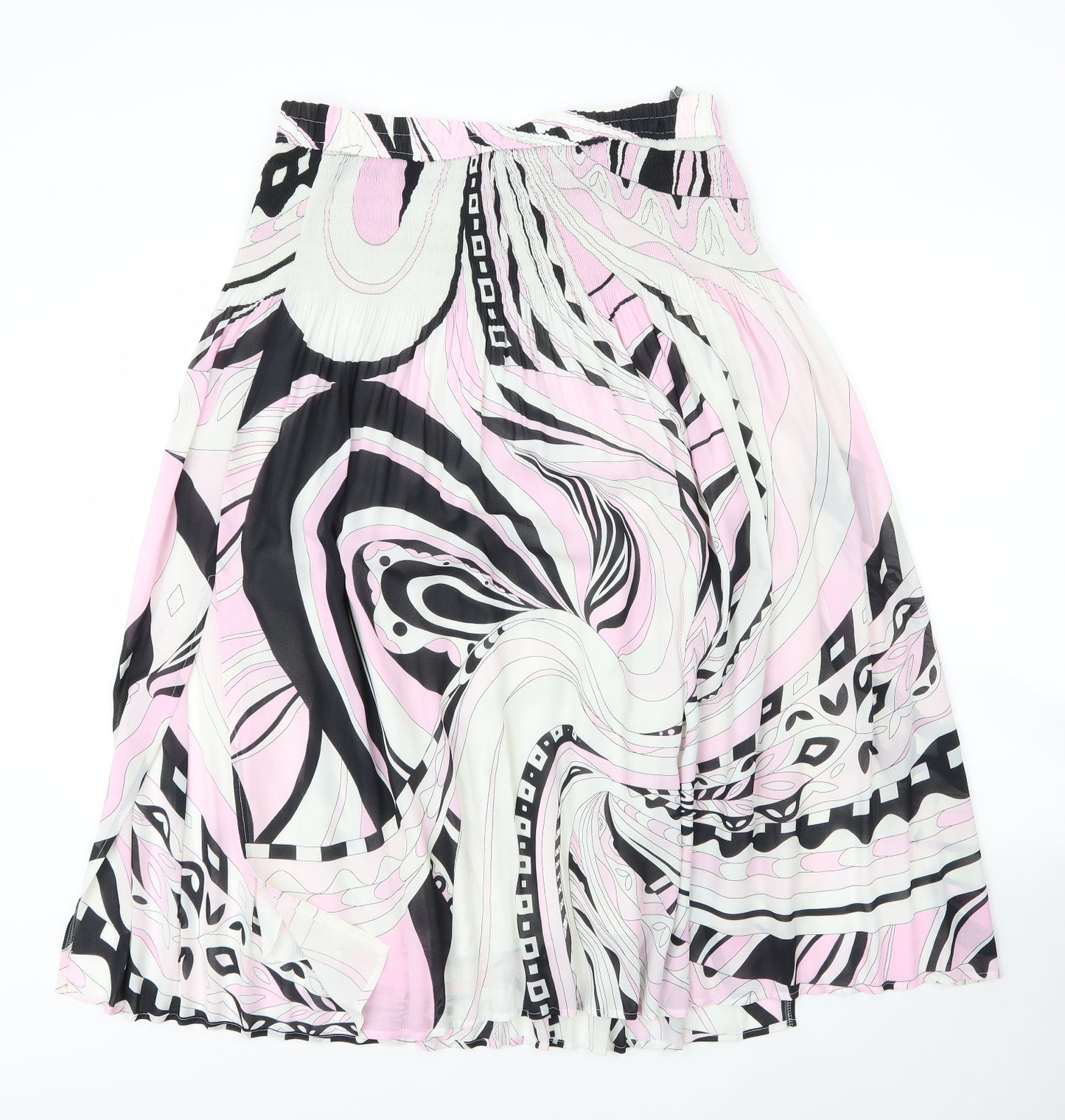 LUCIA Womens Pink Paisley Polyester Pleated Skirt Size 18