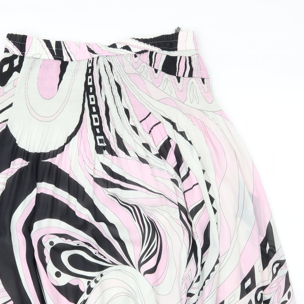 LUCIA Womens Pink Paisley Polyester Pleated Skirt Size 18
