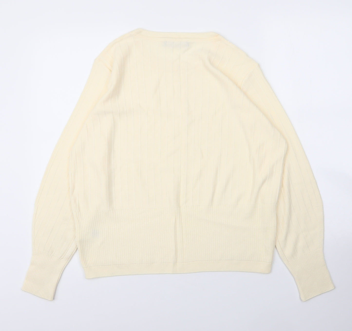 M&S Womens Ivory Round Neck  Acrylic Pullover Jumper Size 18