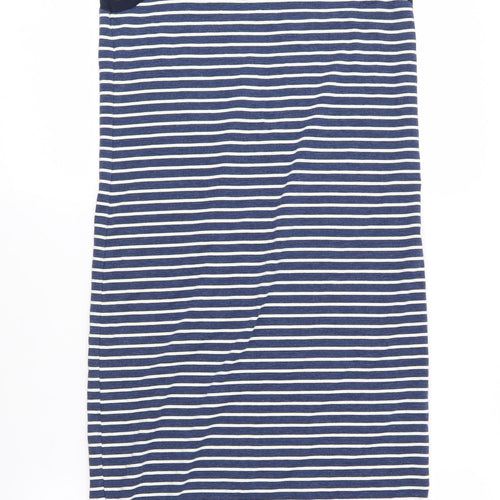 FOREVER 21 Womens Blue Striped Cotton Maxi  Size M  Round Neck