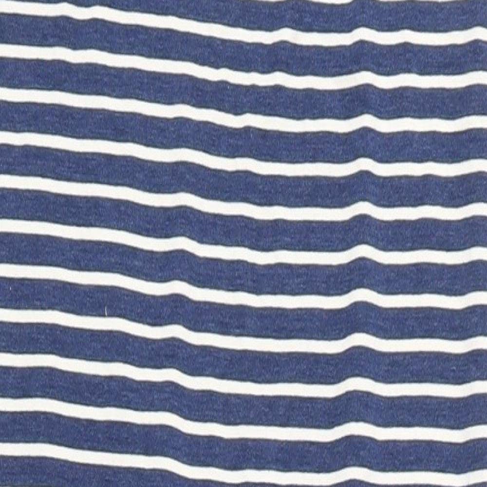 FOREVER 21 Womens Blue Striped Cotton Maxi  Size M  Round Neck