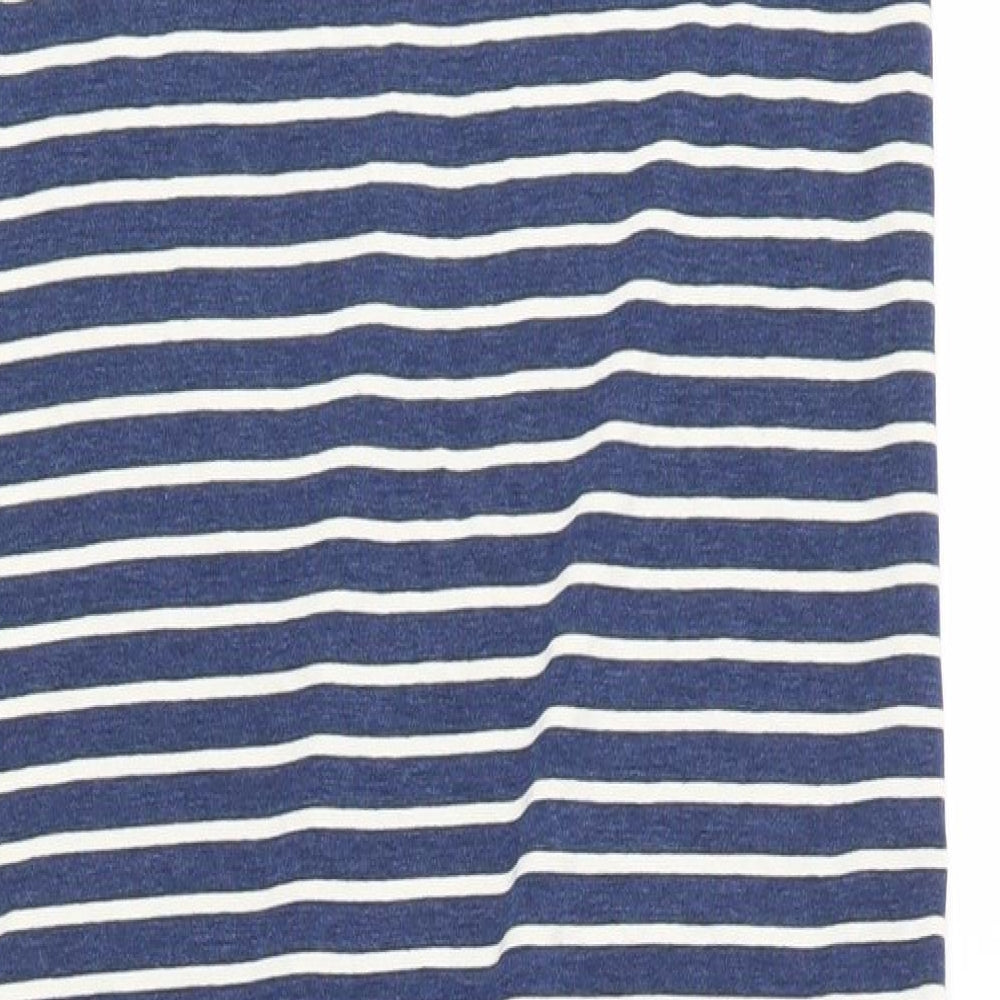 FOREVER 21 Womens Blue Striped Cotton Maxi  Size M  Round Neck