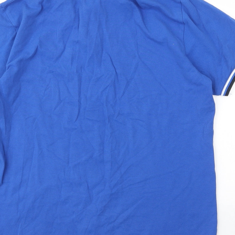 Enrico Coveri Mens Blue  Cotton  Polo Size XL Collared Button