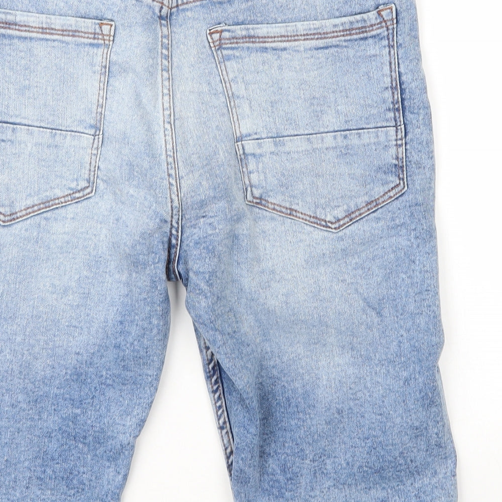 Primark Mens Blue  Cotton Bermuda Shorts Size 32 in L12 in Regular Button