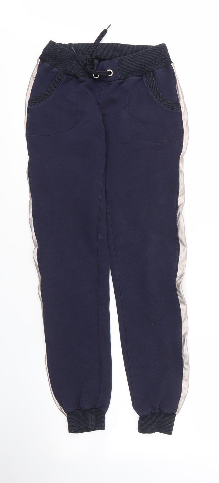 Preworn Boys Blue Cotton Sweatpants Trousers Size M L25 in Regular Drawstring