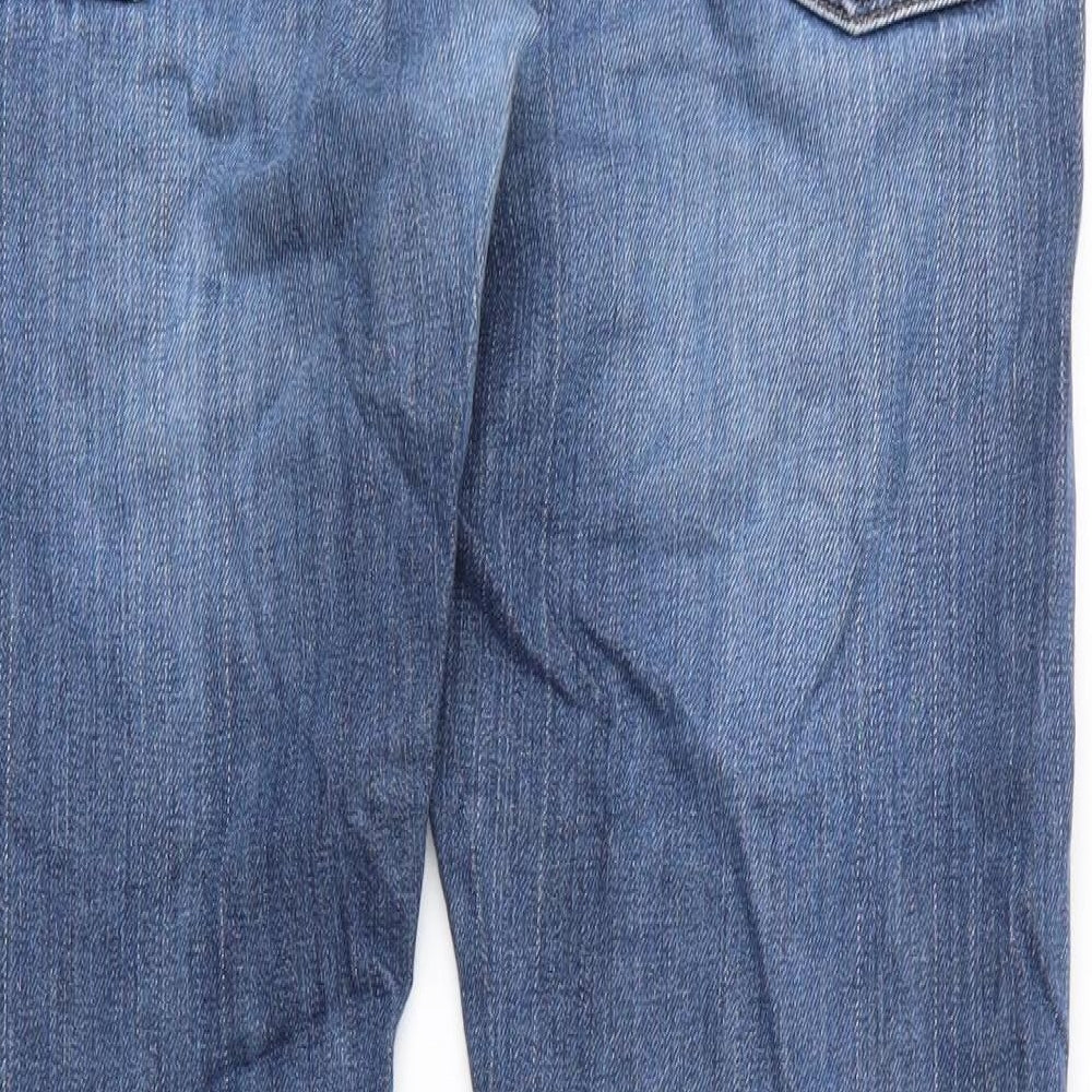 A-Joe Mens Blue  Cotton Straight Jeans Size 34 in L33 in Regular Zip