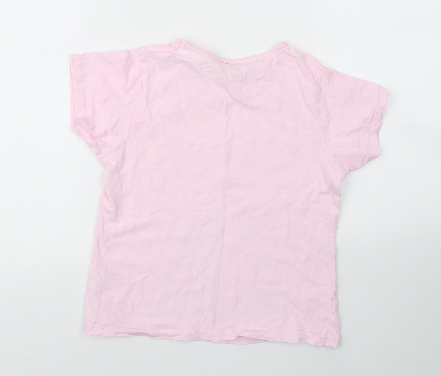 Matalan Girls Pink  Cotton Basic T-Shirt Size 11 Years Round Neck