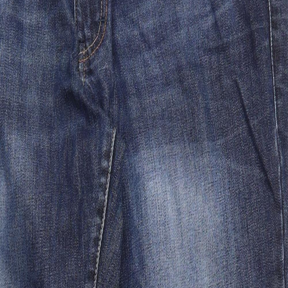 F&F Mens Blue  Cotton Straight Jeans Size 38 in L29 in Regular Zip