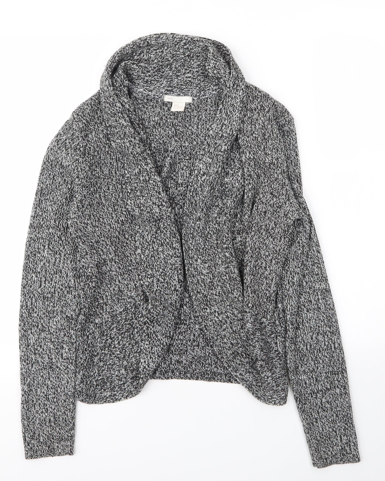 H&M Womens Grey V-Neck  Acrylic Cardigan Jumper Size M
