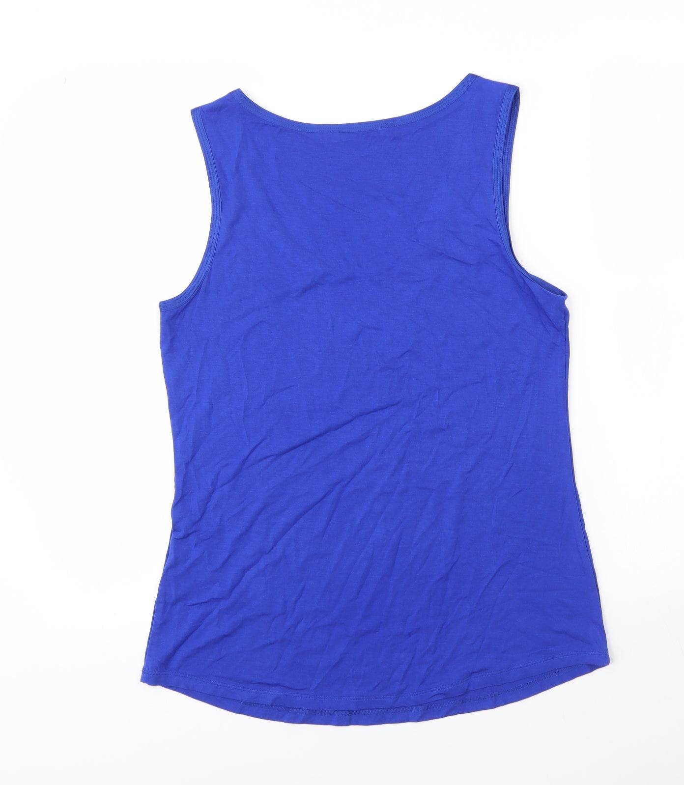 Oasis Womens Blue  Viscose Basic Blouse Size M Round Neck