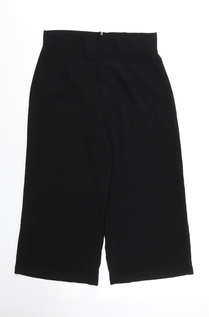 PRETTYLITTLETHING Womens Black  Polyester Capri Trousers Size 14 L22 in Regular Zip