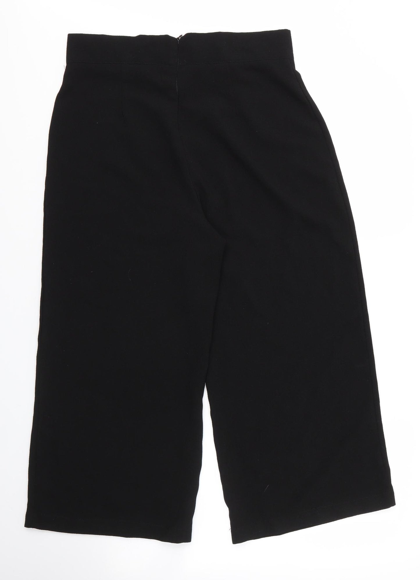 PRETTYLITTLETHING Womens Black  Polyester Capri Trousers Size 14 L22 in Regular Zip