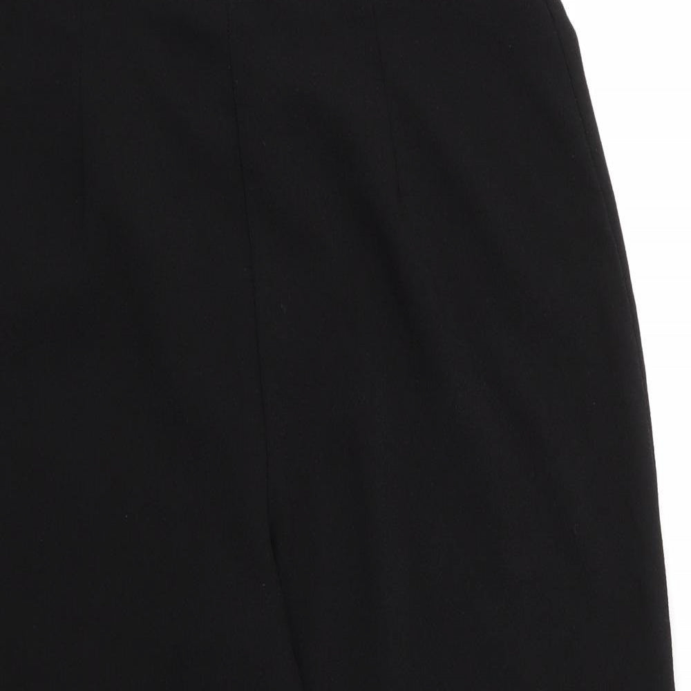 PRETTYLITTLETHING Womens Black  Polyester Capri Trousers Size 14 L22 in Regular Zip