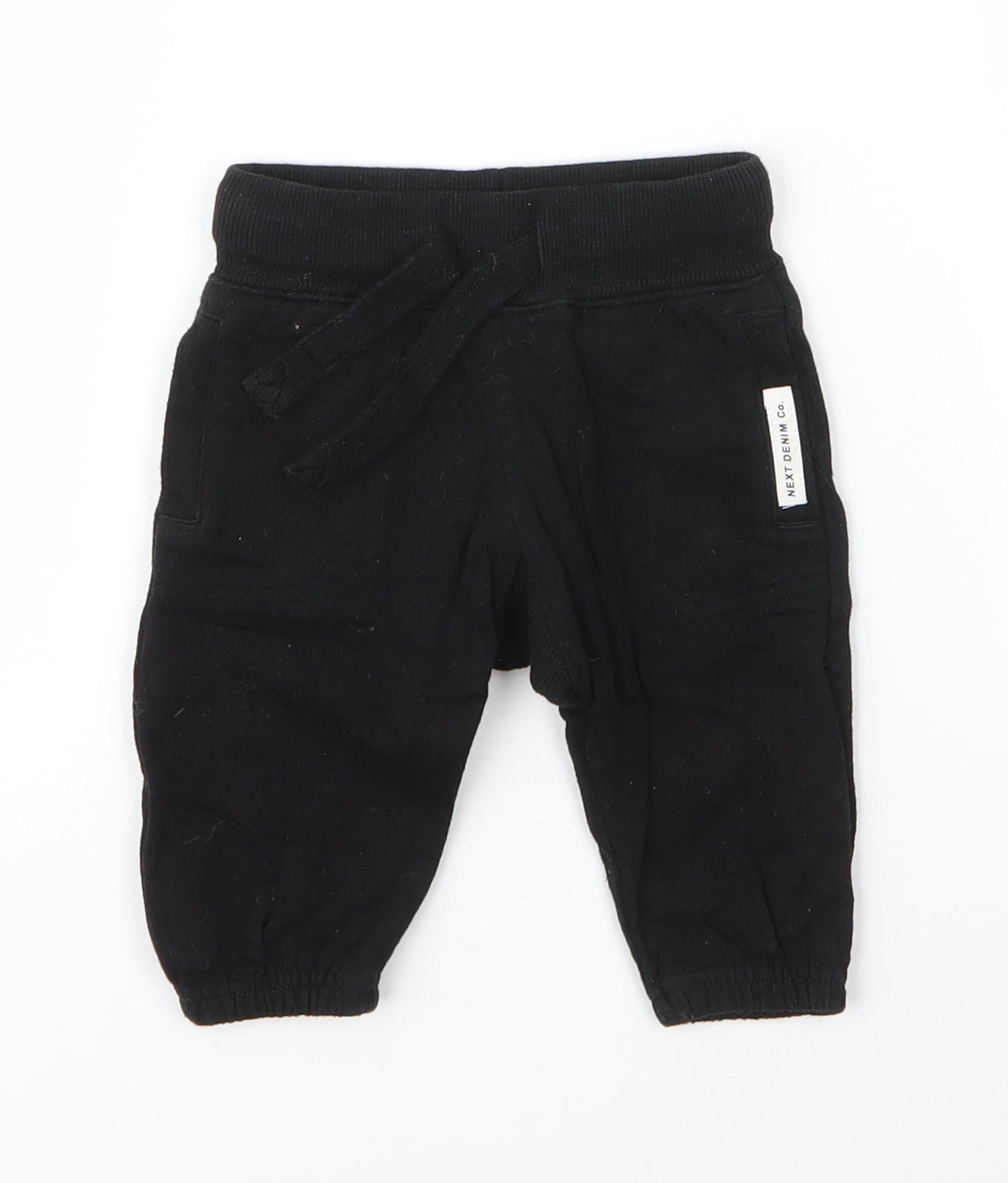 NEXT Baby Black  Cotton Sweatpants Leggings Size 3-6 Months  Drawstring