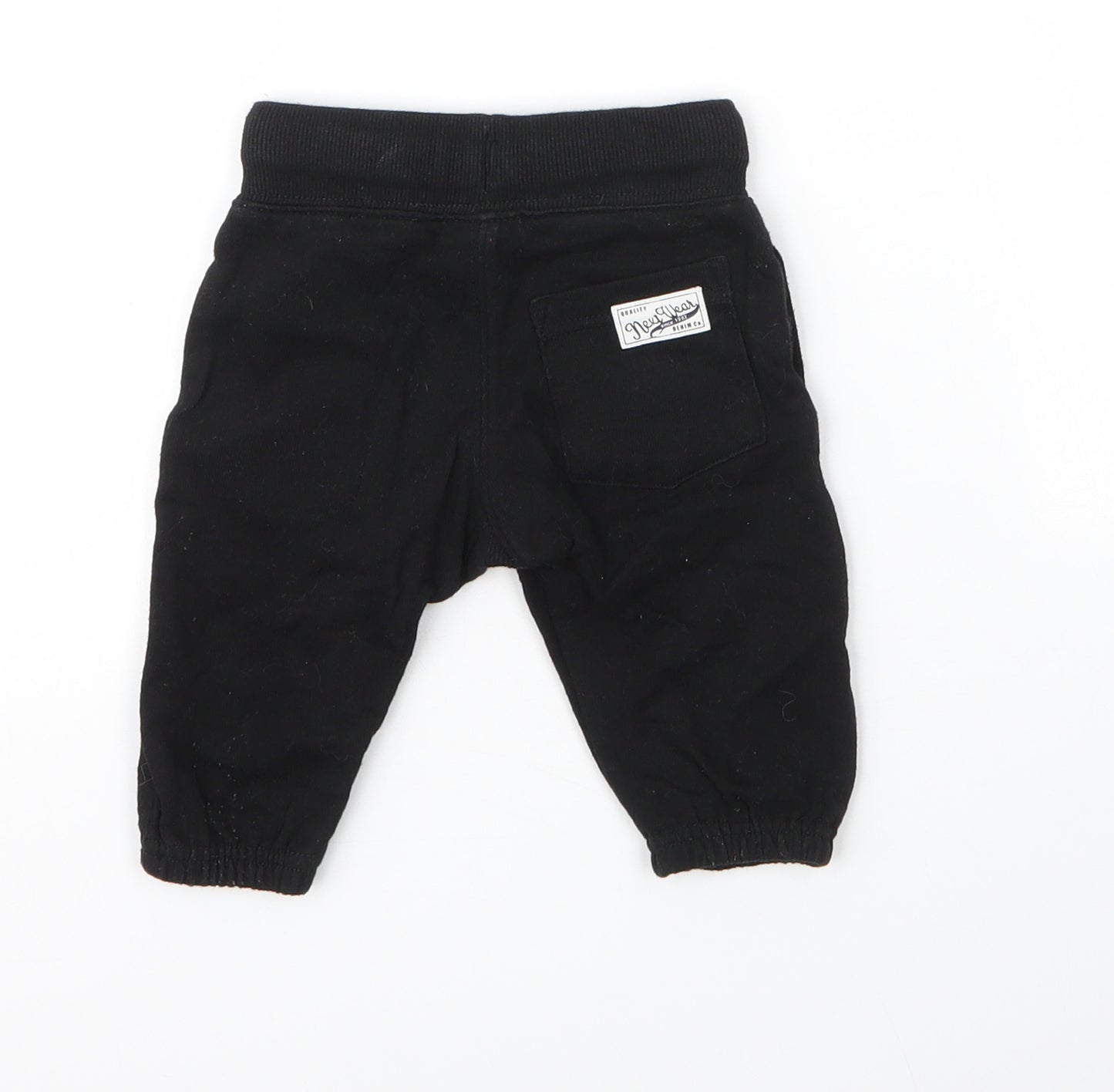 NEXT Baby Black  Cotton Sweatpants Leggings Size 3-6 Months  Drawstring